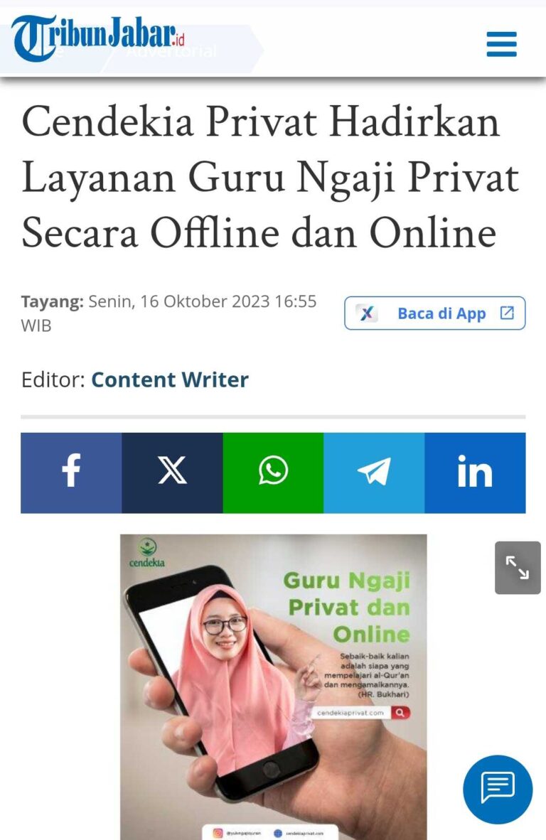 https://jabar.tribunnews.com/2023/10/16/cendekia-privat-hadirkan-layanan-guru-ngaji-privat-secara-offline-dan-online